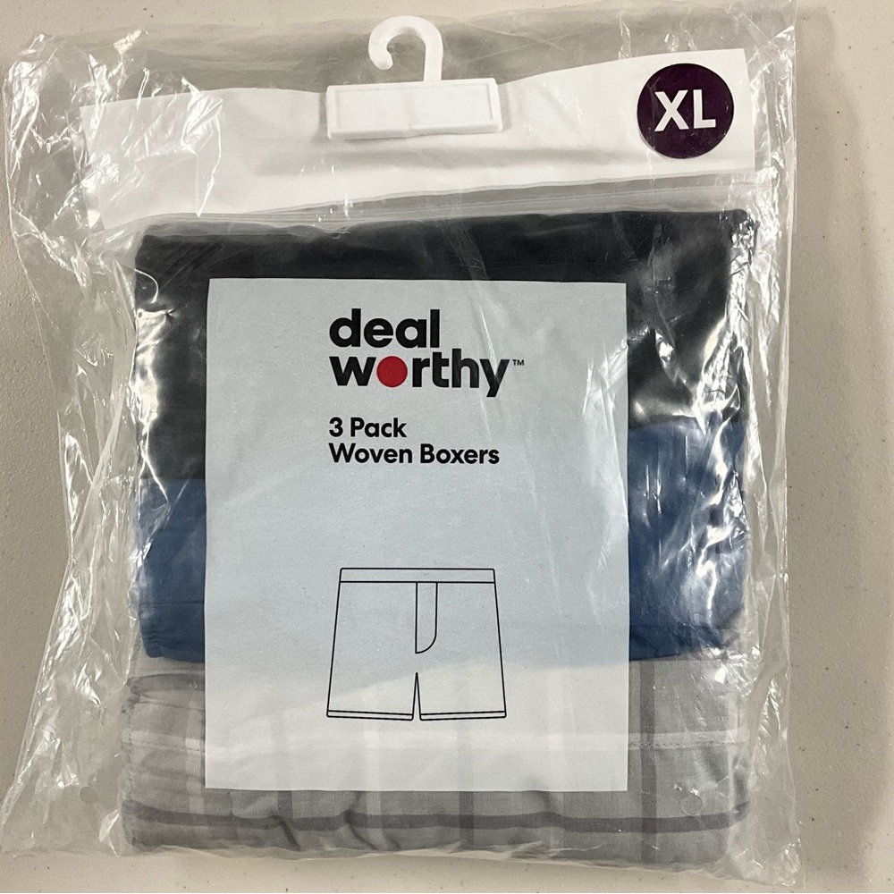 Woven Boxers - Black, Blue, Gray 3pcs